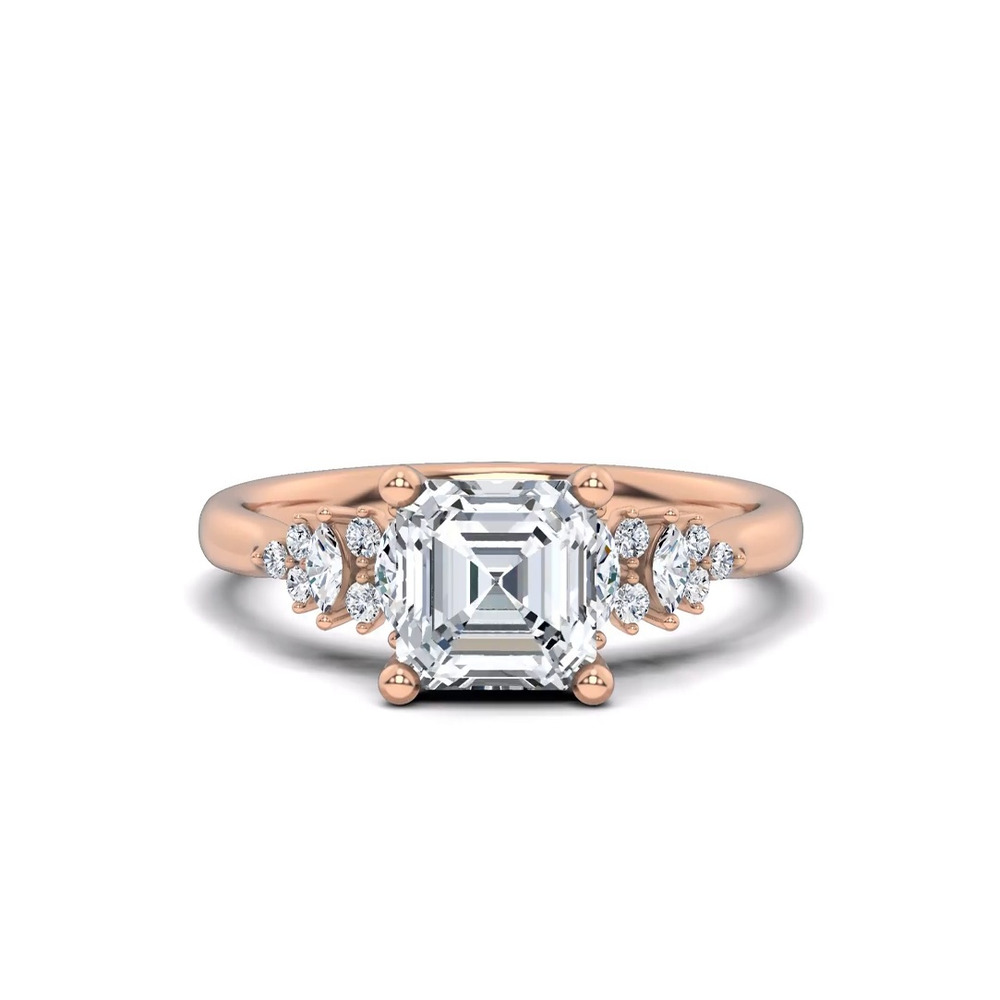 360 degree view of Almita Marquise And Round Diamond Engagement Ring