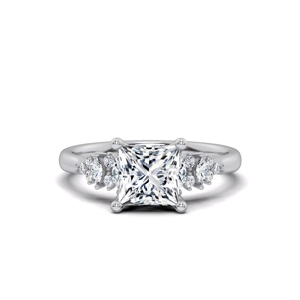 360 degree view of Almita Marquise And Round Diamond Engagement Ring