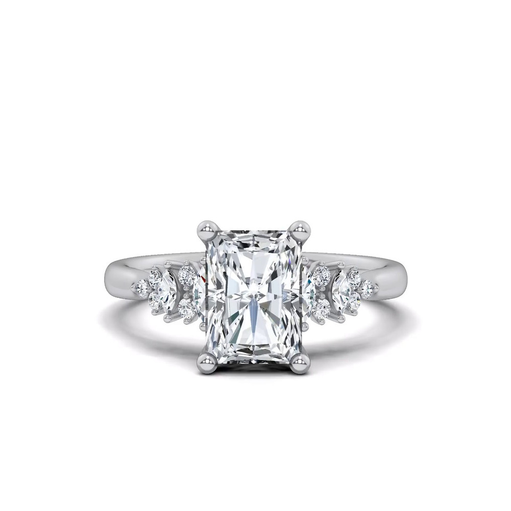360 degree view of Almita Marquise And Round Diamond Engagement Ring