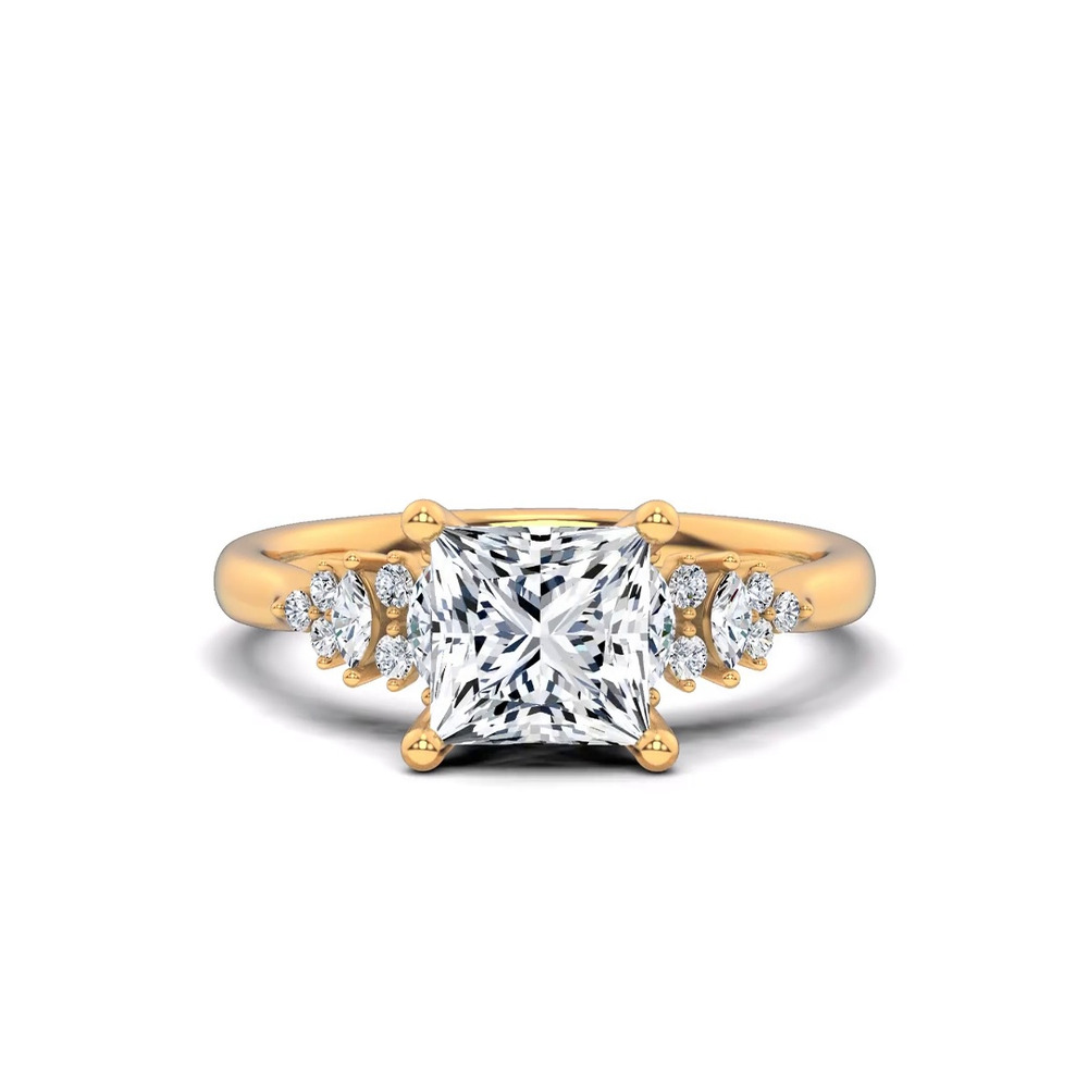 360 degree view of Almita Marquise And Round Diamond Engagement Ring