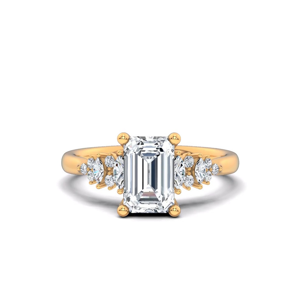 360 degree view of Almita Marquise And Round Diamond Engagement Ring
