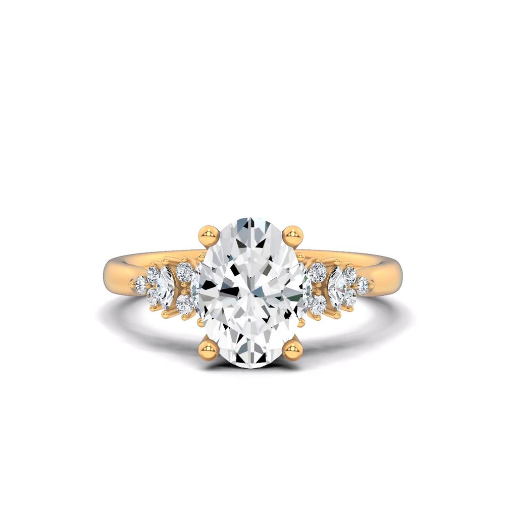 360 degree view of Almita Marquise And Round Diamond Engagement Ring