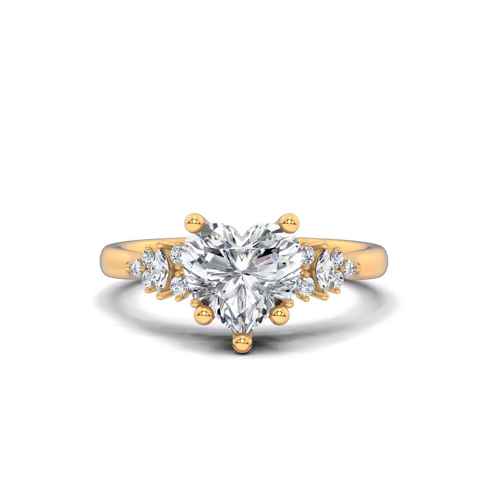 360 degree view of Almita Marquise And Round Diamond Engagement Ring