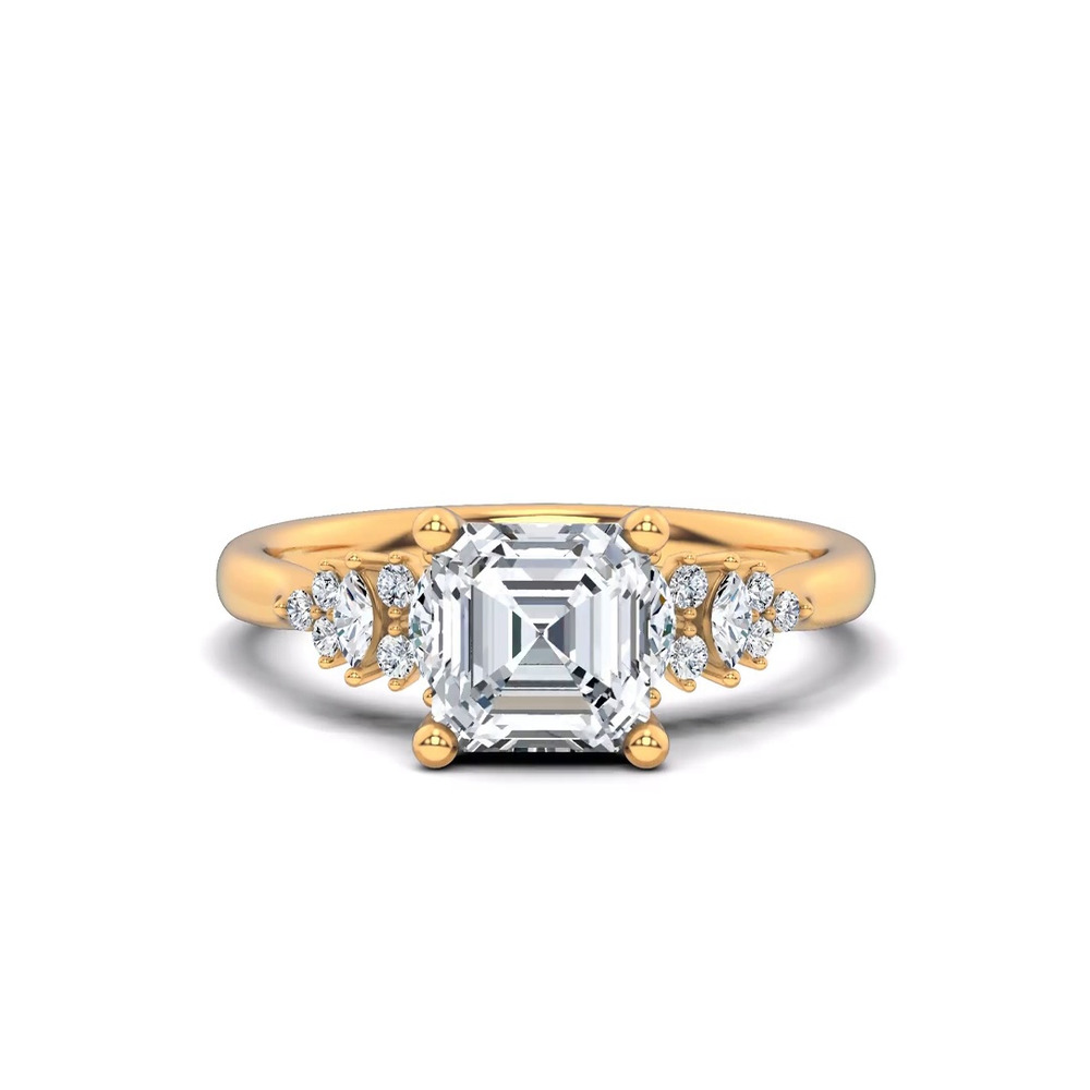 360 degree view of Almita Marquise And Round Diamond Engagement Ring