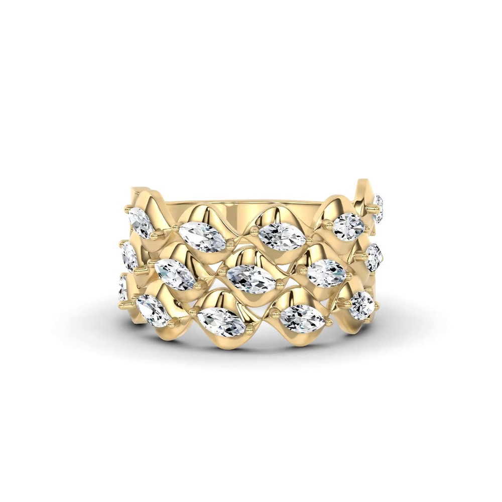 360 degree view of Draped Marquise Lab Diamond Ring by Christian Siriano