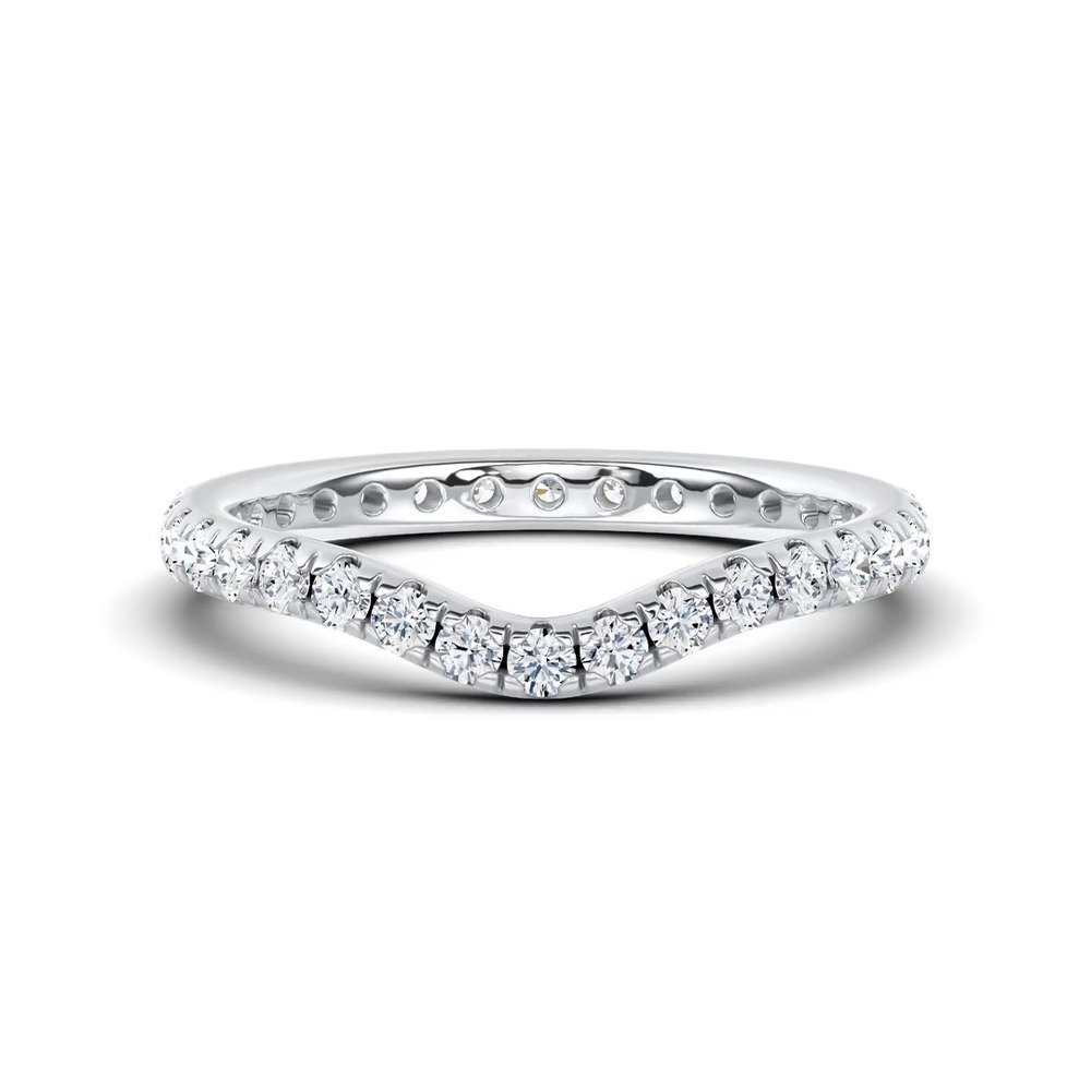 360 degree view of Linda Curved Diamond Eternity Band (2mm)