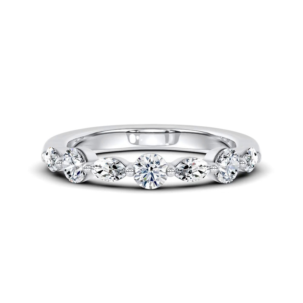 360 degree view of Alternating Marquise Lab Diamond Band