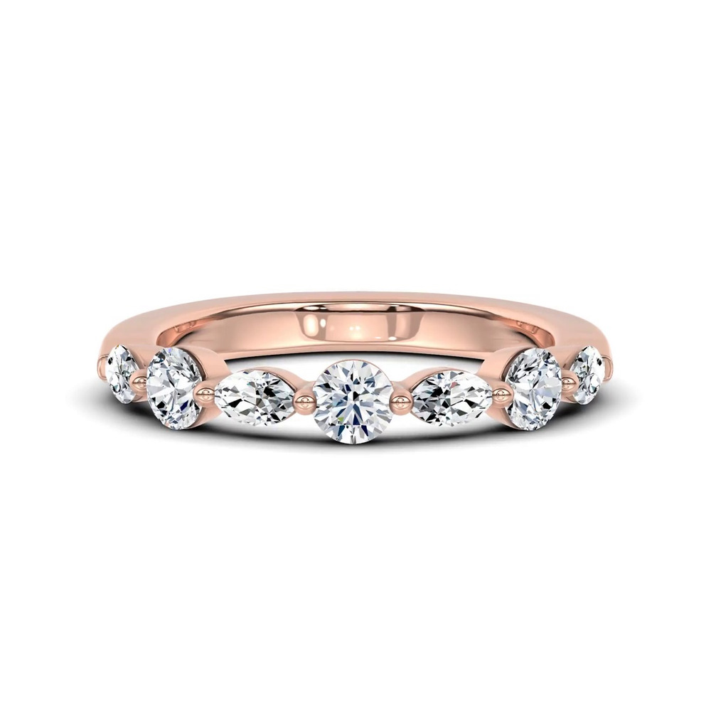 360 degree view of Alternating Marquise Lab Diamond Band