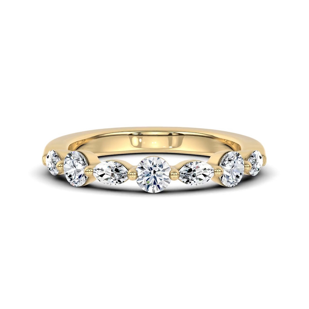 360 degree view of Alternating Marquise Diamond Band