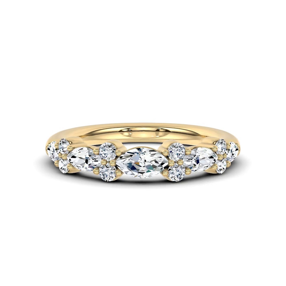 360 degree view of Marquise Duo Diamond Band