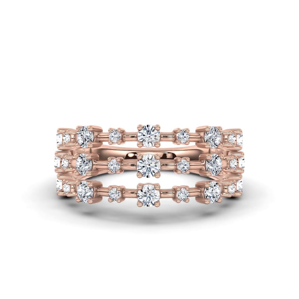 360 degree view of Starlight Triple Row Diamond Band