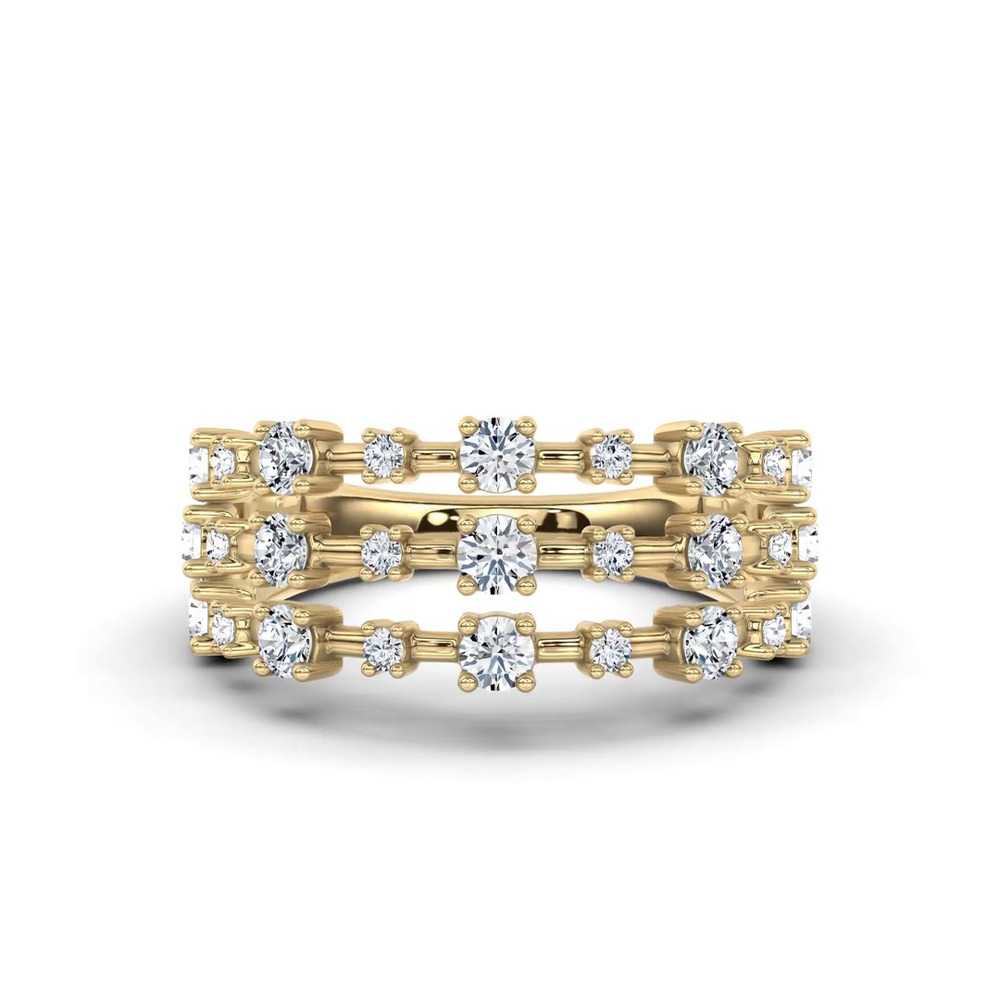 360 degree view of Starlight Triple Row Diamond Band