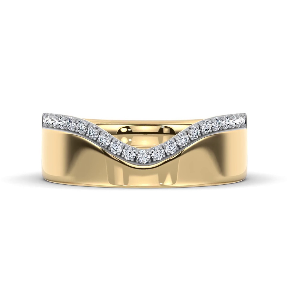 360 degree view of Costa Wide Pavé Lab Diamond Band