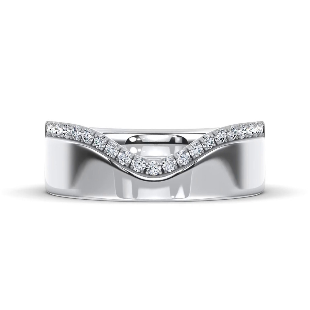 360 degree view of Costa Wide Pavé Lab Diamond Band