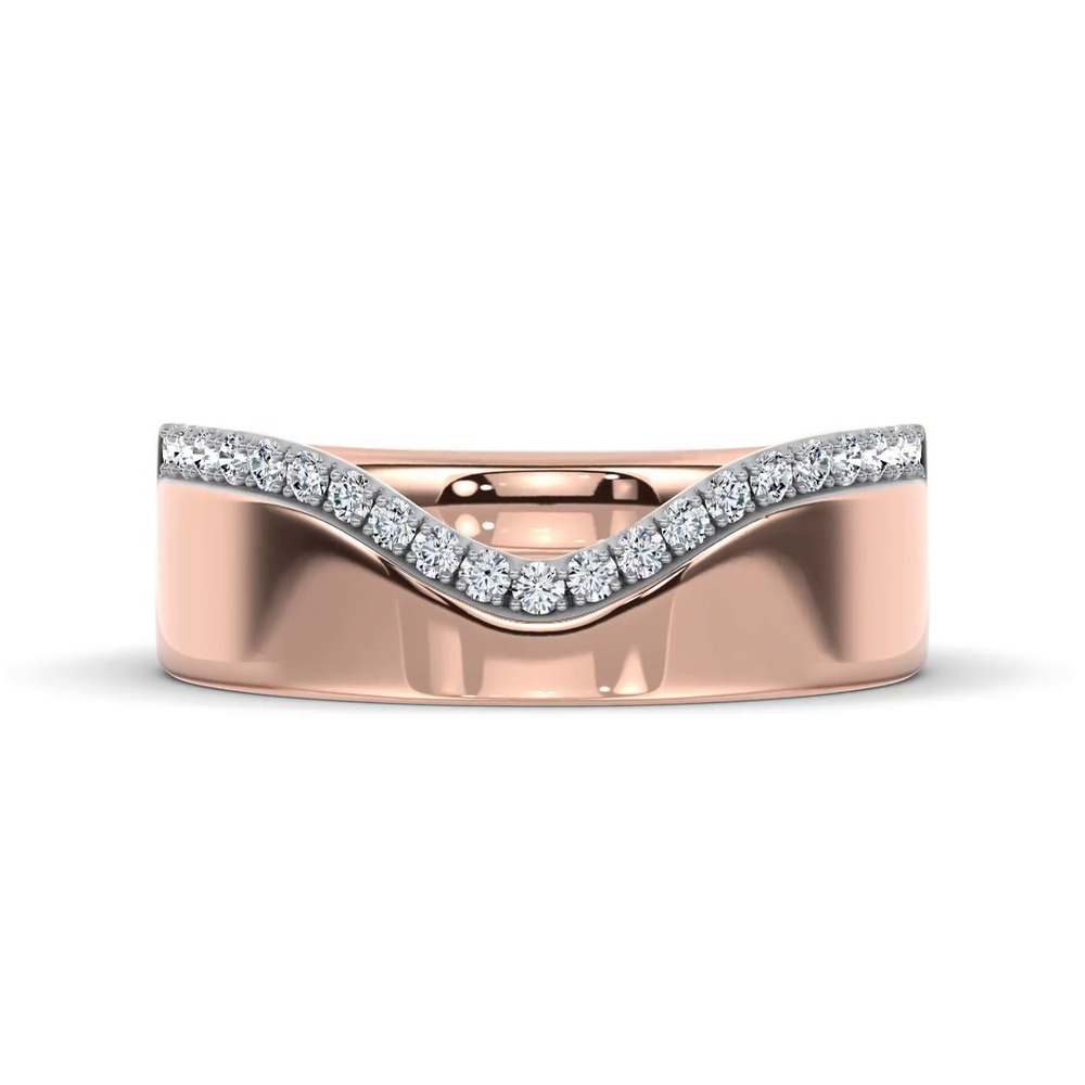 360 degree view of Costa Wide Pavé Lab Diamond Band