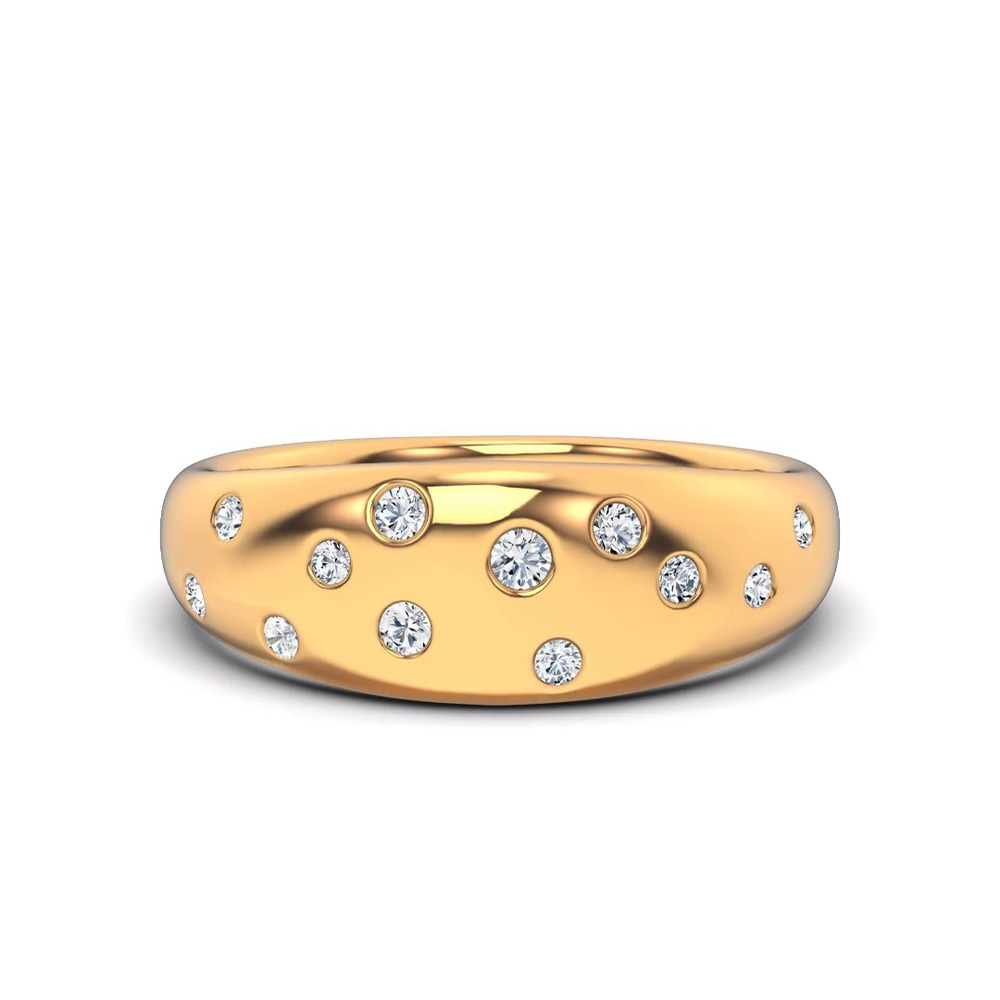 360 degree view of Lustra Wide Lab Diamond Band