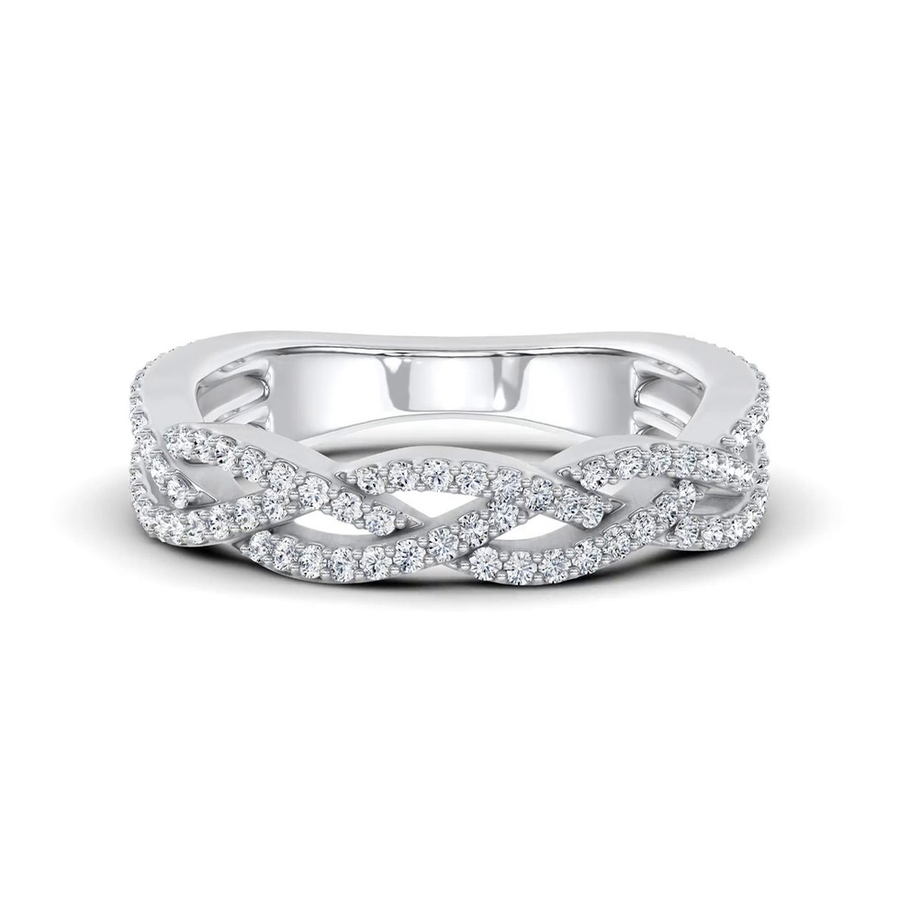 360 degree view of Braided Pavé Lab Diamond Band