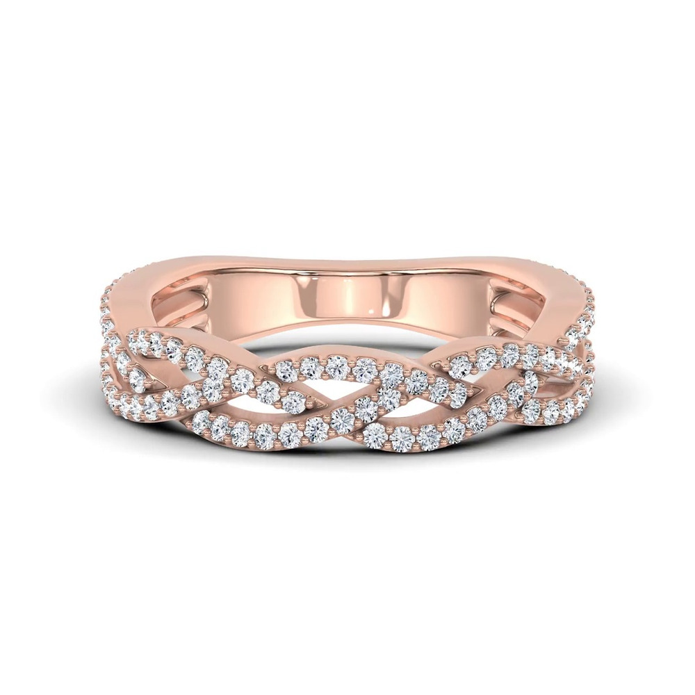 360 degree view of Braided Pavé Lab Diamond Band
