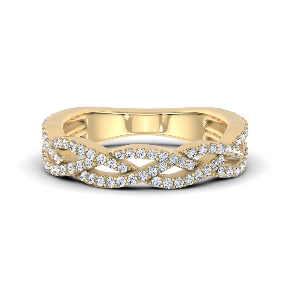 360 degree view of Braided Pavé Diamond Band