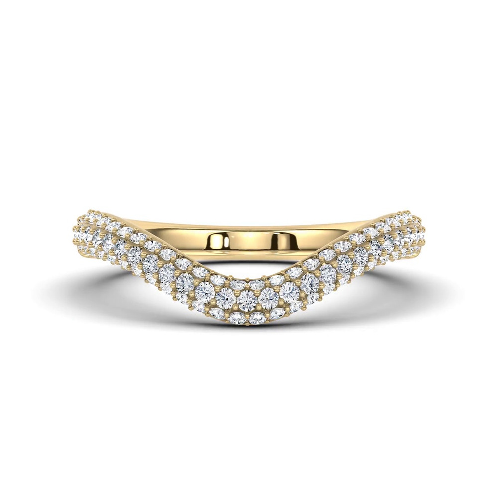 360 degree view of Crescendo Triple Row Pavé Diamond Band