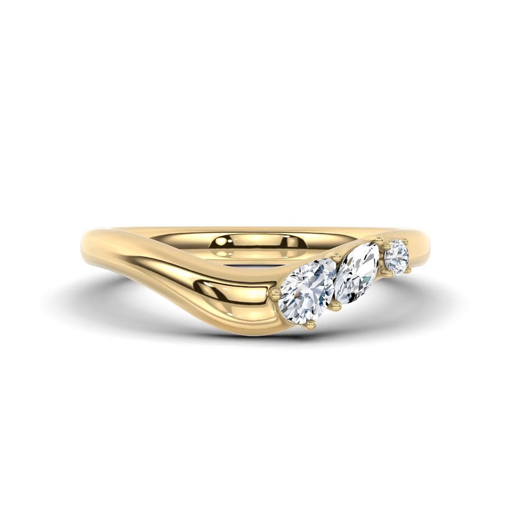 360 degree view of Cressa Curved Lab Diamond Band
