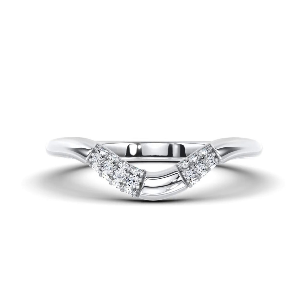 360 degree view of Echo Curved Pavé Lab Diamond Band