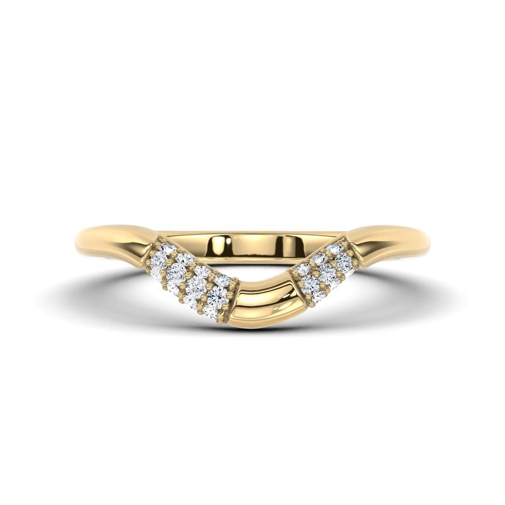 360 degree view of Echo Curved Pavé Diamond Band
