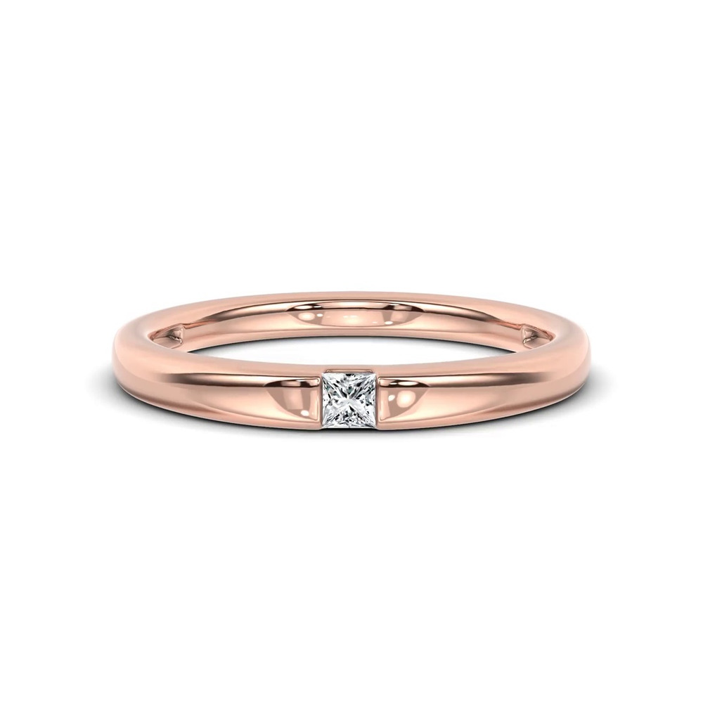 360 degree view of Floating Princess-Cut Diamond Stackable Ring