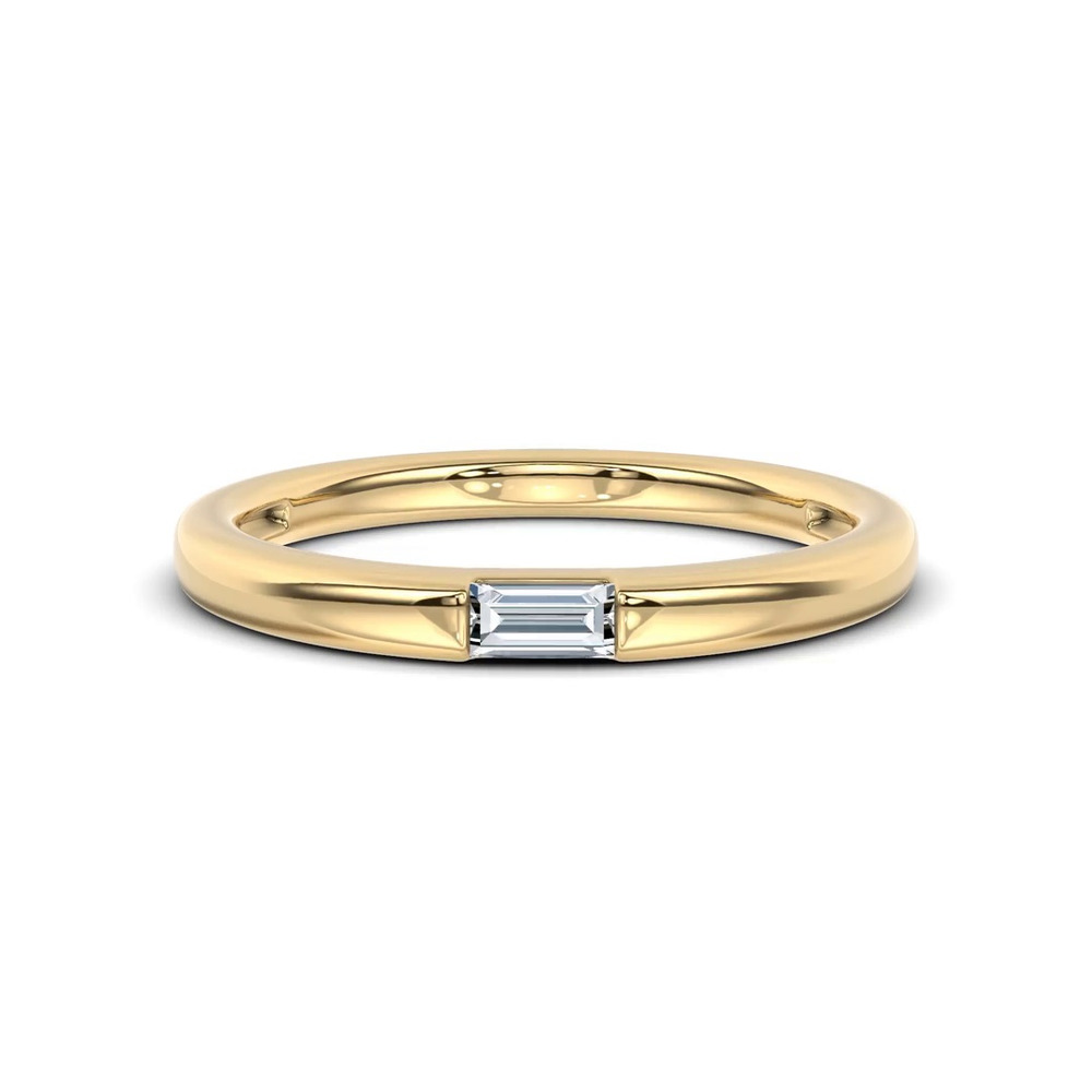 360 degree view of Floating Baguette Diamond Stackable Ring