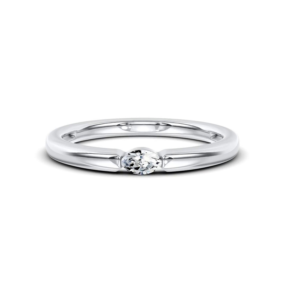 360 degree view of Floating Marquise Diamond Stackable Ring