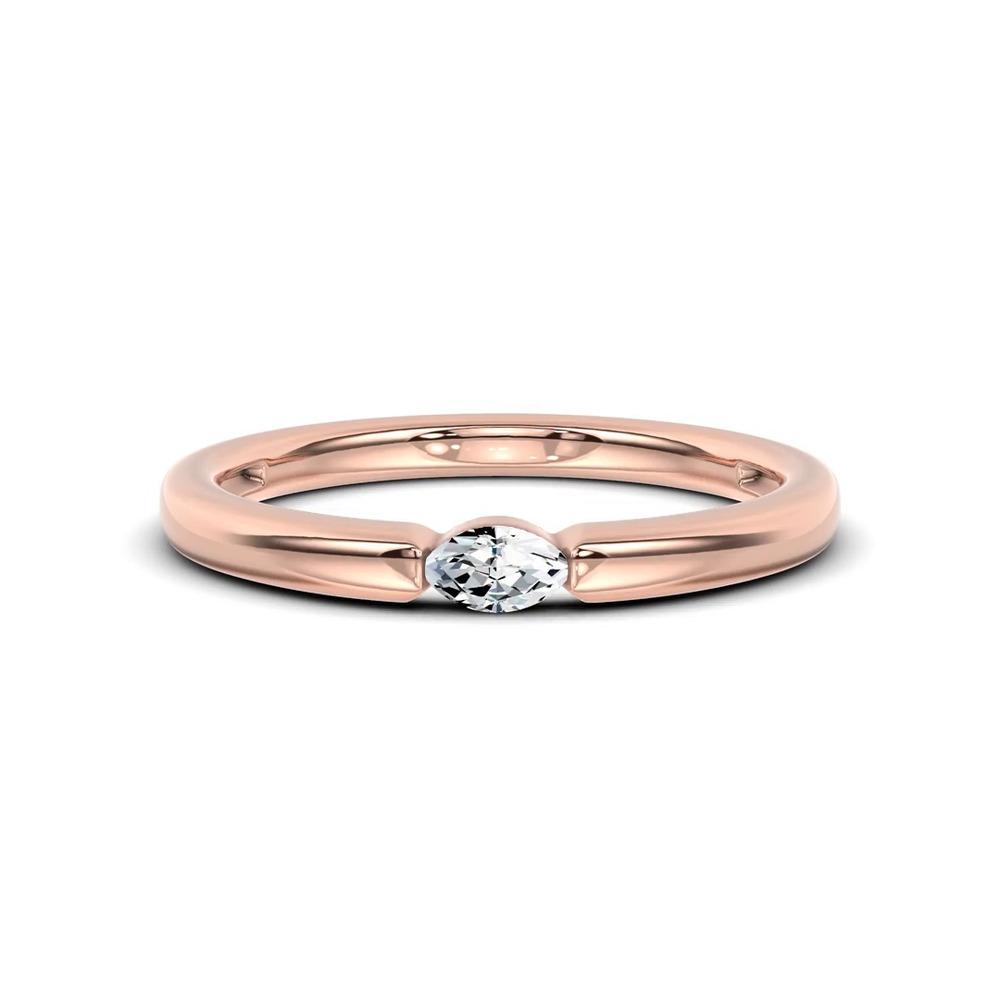 360 degree view of Floating Marquise Diamond Stackable Ring