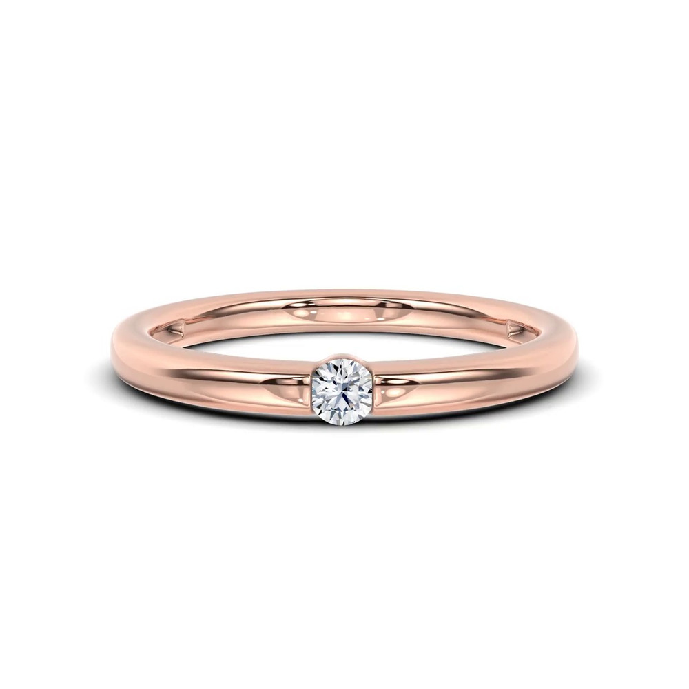 360 degree view of Floating Round Diamond Stackable Ring