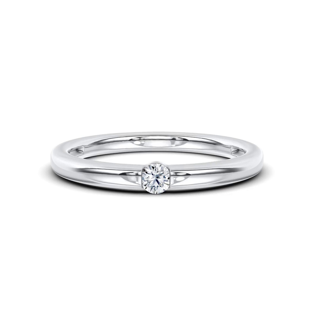 360 degree view of Floating Round Diamond Stackable Ring