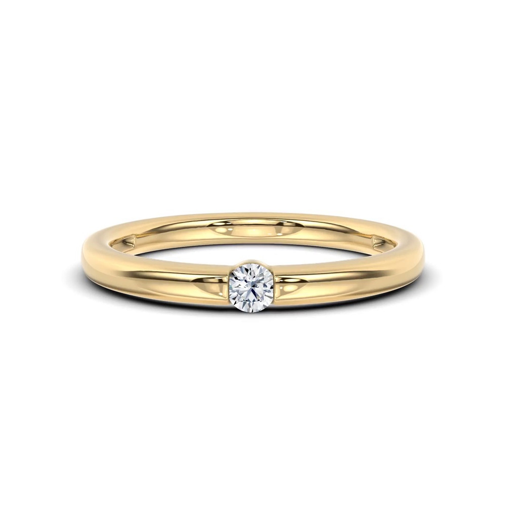 360 degree view of Floating Round Lab Diamond Stackable Ring