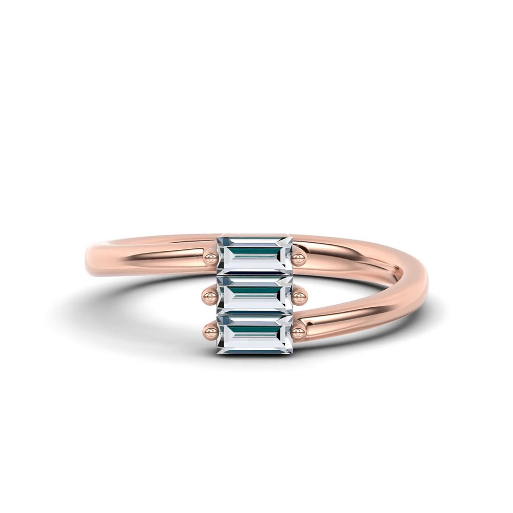 360 degree view of Staccato Baguette Lab Diamond Band by Christian Siriano