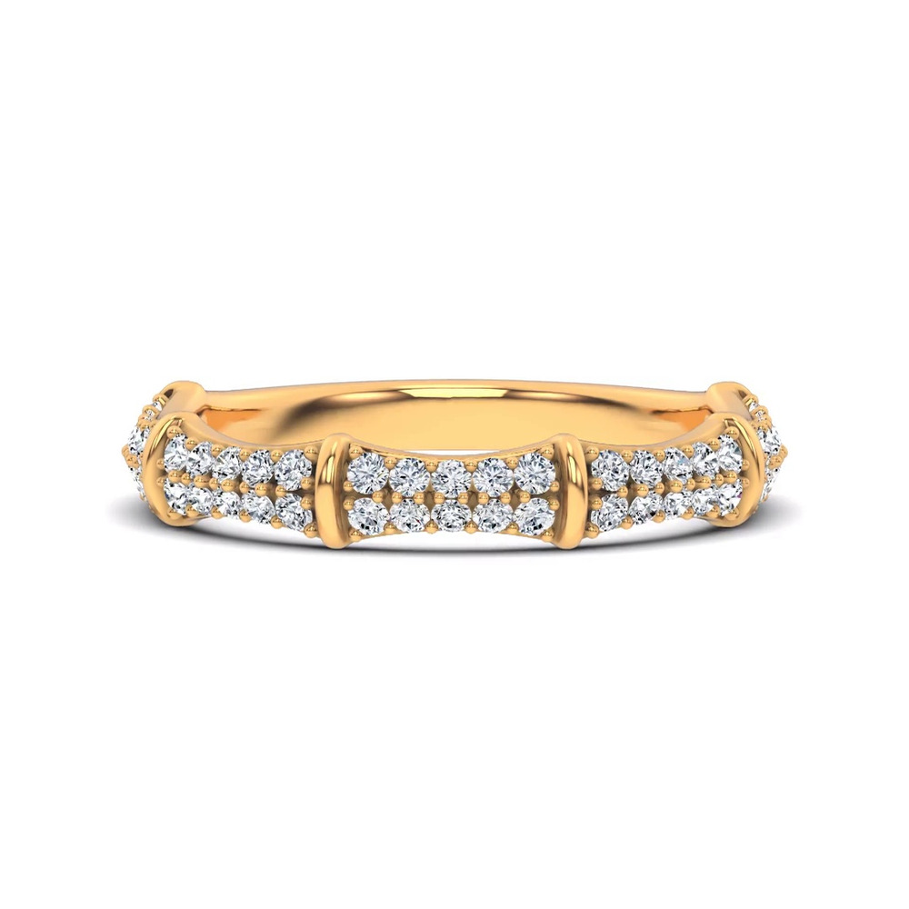 360 degree view of Bao Bamboo Pavé Band