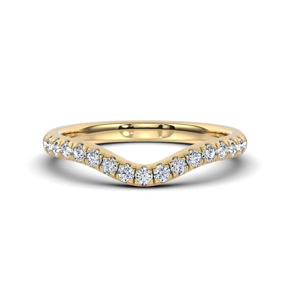 360 degree view of Linda Curved Pavé Lab Diamond Band (2mm)