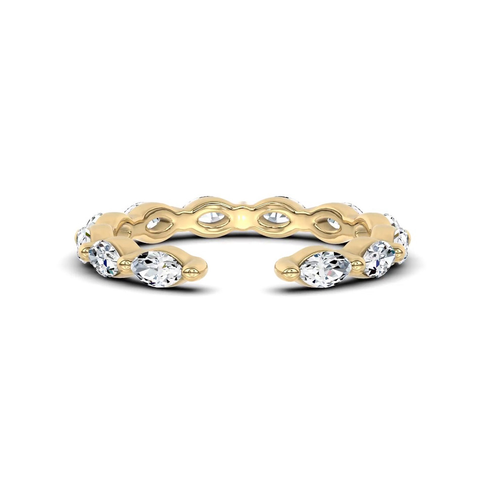360 degree view of Ouvre Marquise Lab Diamond Open Eternity Band