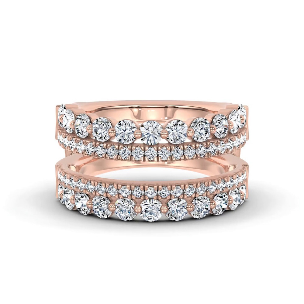 360 degree view of Dual Pavé Lab Diamond Enhancer Band
