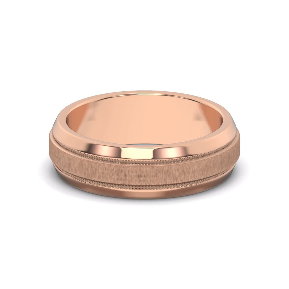 360 degree view of Mixed Textured Beveled Milgrain Band (7.1mm)