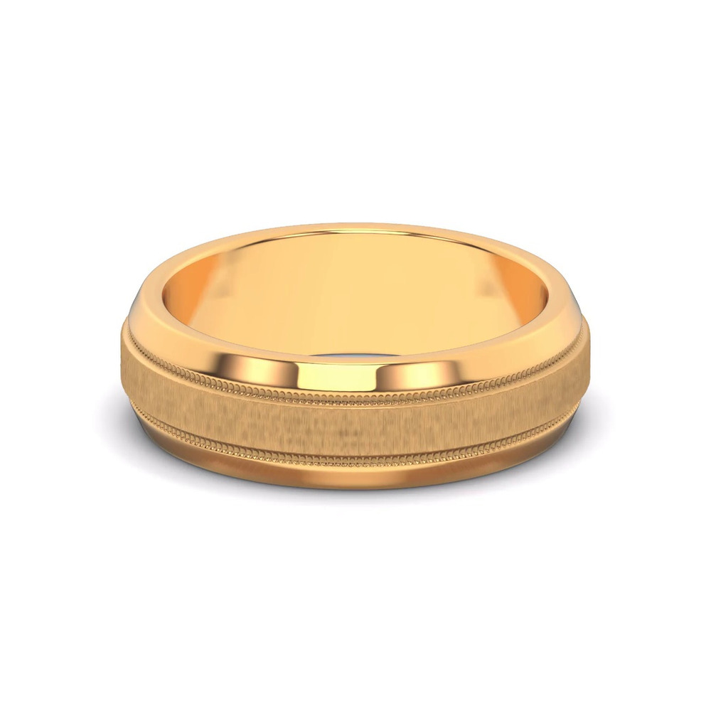 360 degree view of Mixed Textured Beveled Milgrain Band (7.1mm)