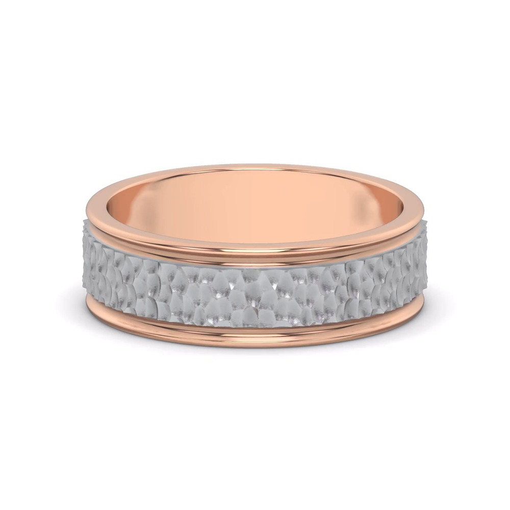 360 degree view of Brushed Hammered Center High-Polish Edge Band (7.1mm)