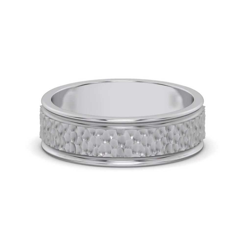 360 degree view of Brushed Hammered Center High-Polish Edge Band (7.1mm)