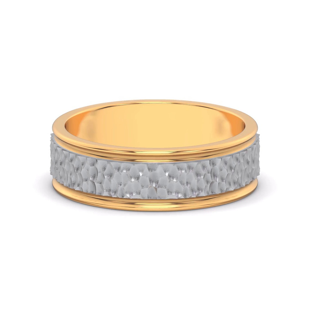 360 degree view of Brushed Hammered Center High-Polish Edge Band (7.1mm)