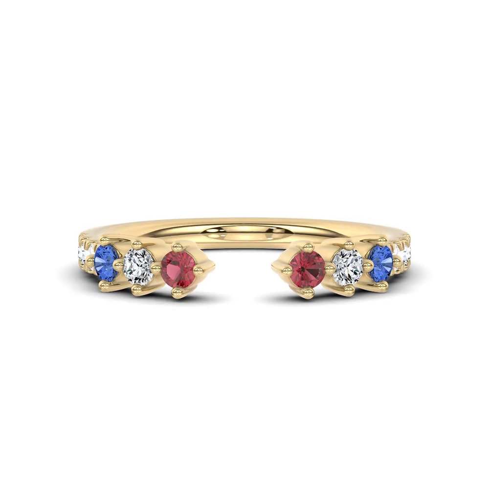 360 degree view of Tricolor Open Lab Diamond Ring