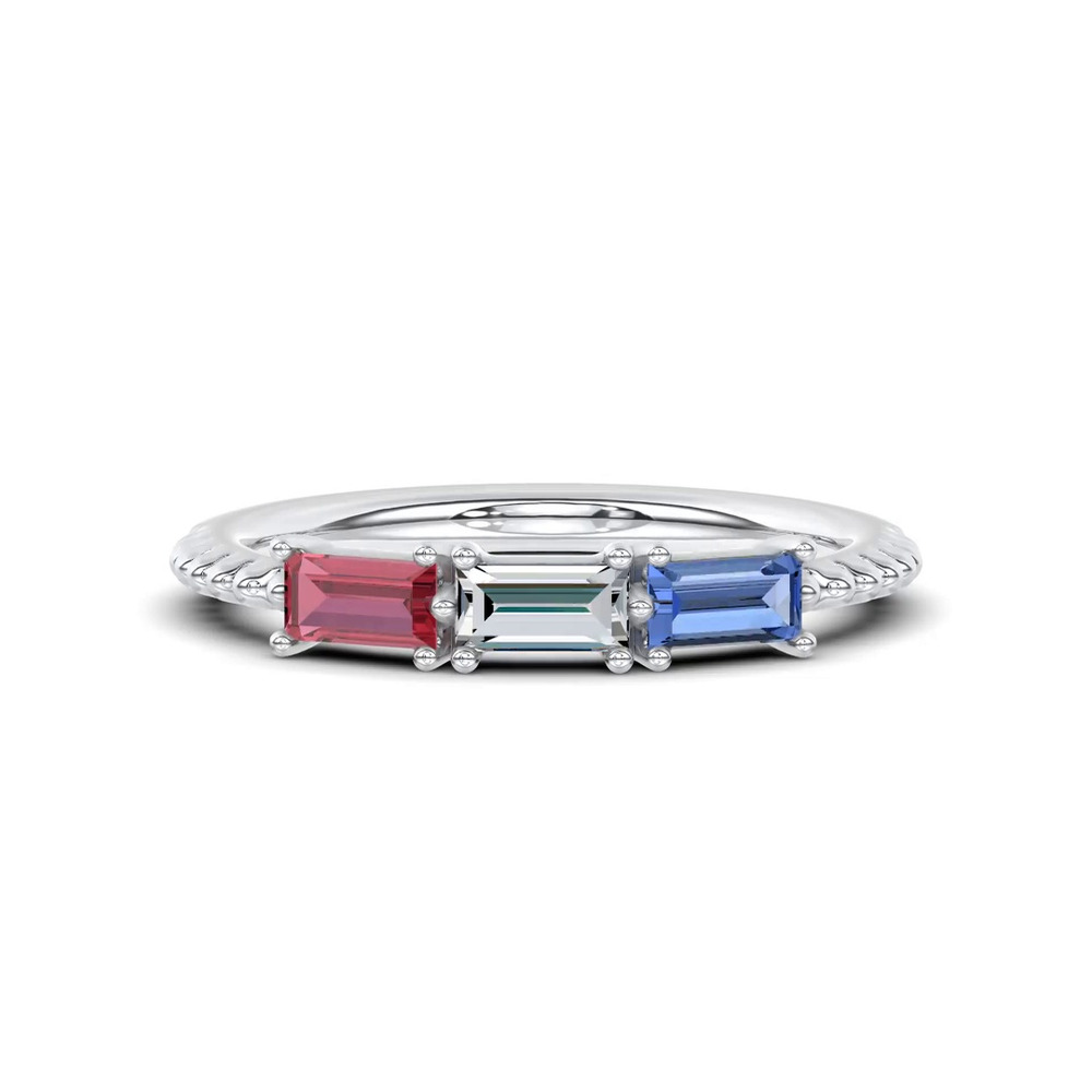 360 degree view of Americana Baguette Lab Diamond Ring
