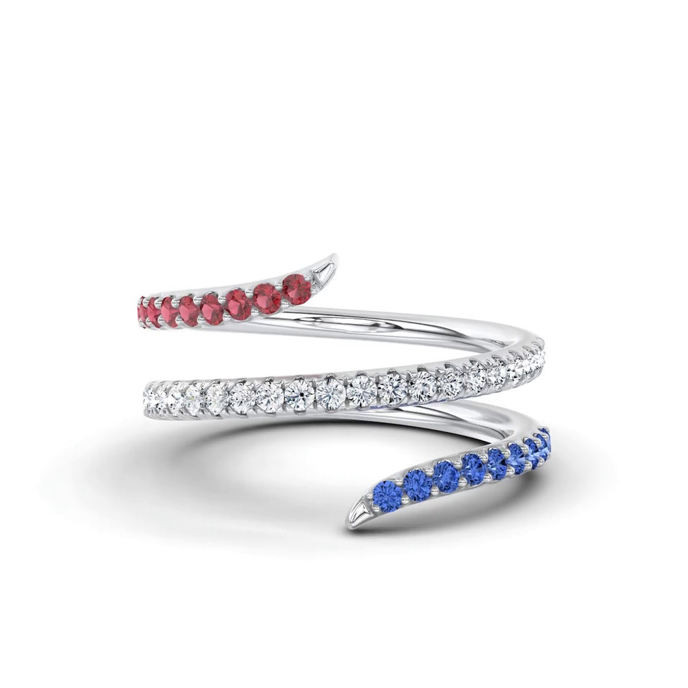 360 degree view of Americana Pavé Spiral Lab Diamond Wrap Ring