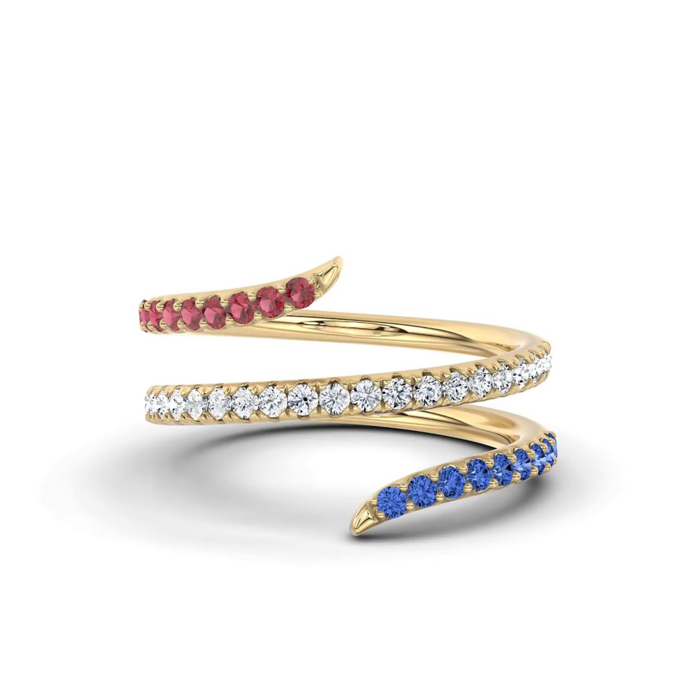360 degree view of Americana Pavé Spiral Lab Diamond Wrap Ring
