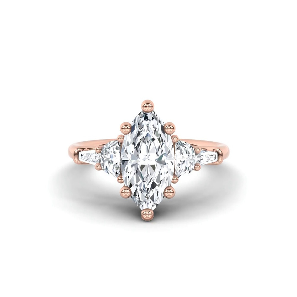 360 degree view of Lunare Half-Moon Lab Engagement Ring