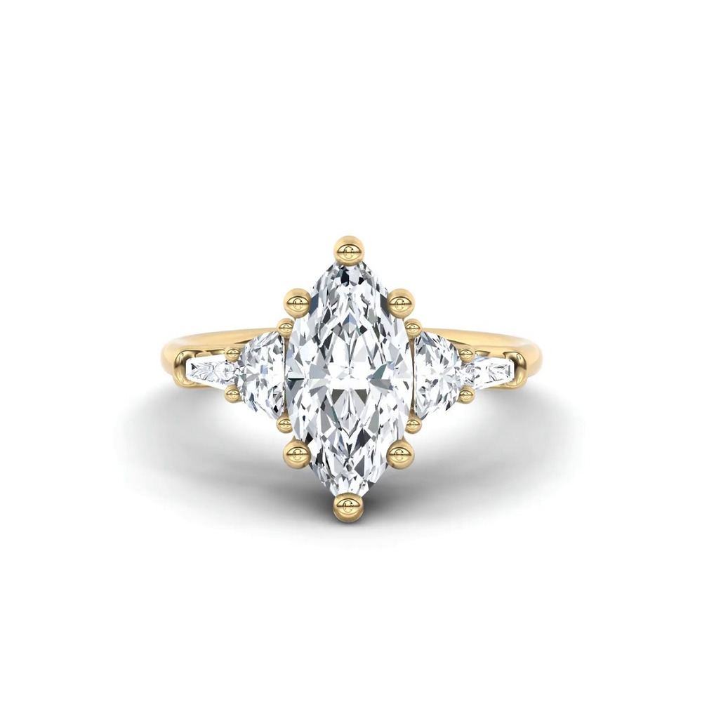 360 degree view of Lunare Half-Moon Lab Engagement Ring